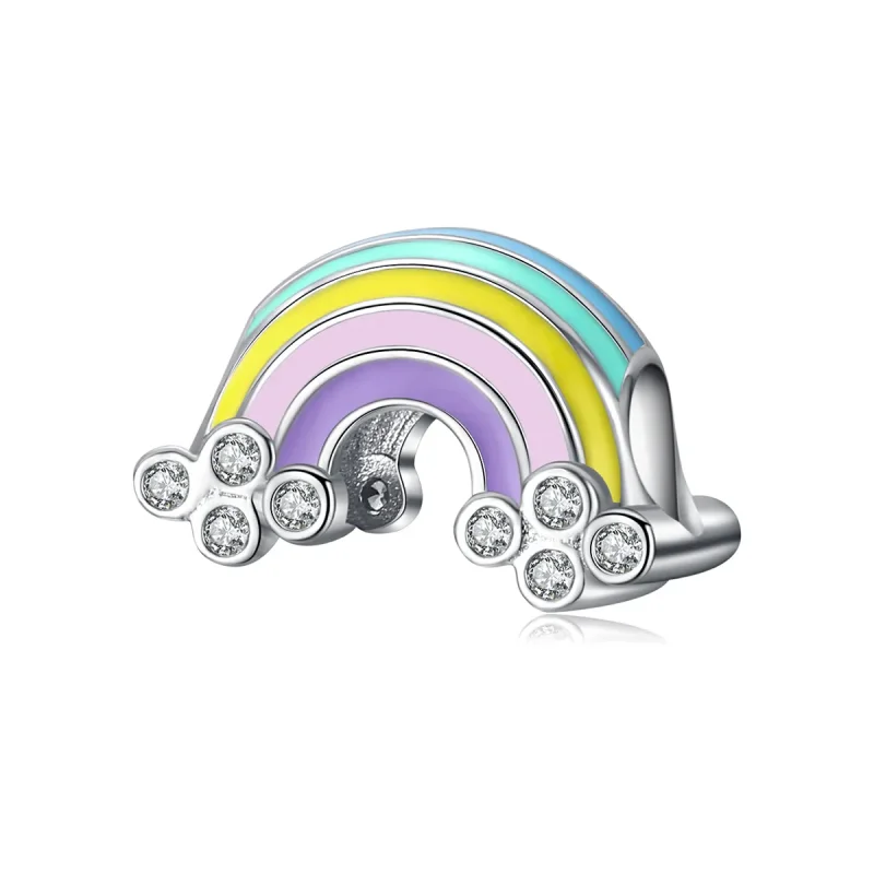 (image for) Pandora Style Silver Charm, Rainbow, Multicolor Enamel - SCC1425 - Product Image