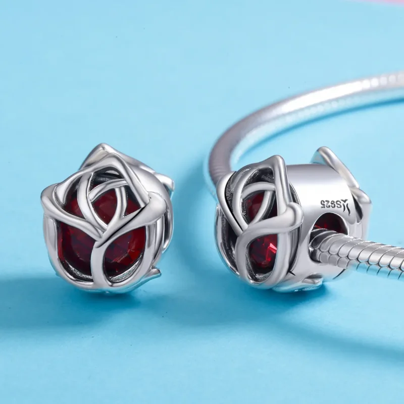 (image for) Pandora Style Silver Charm, Red Roses - SCC568 - View 5