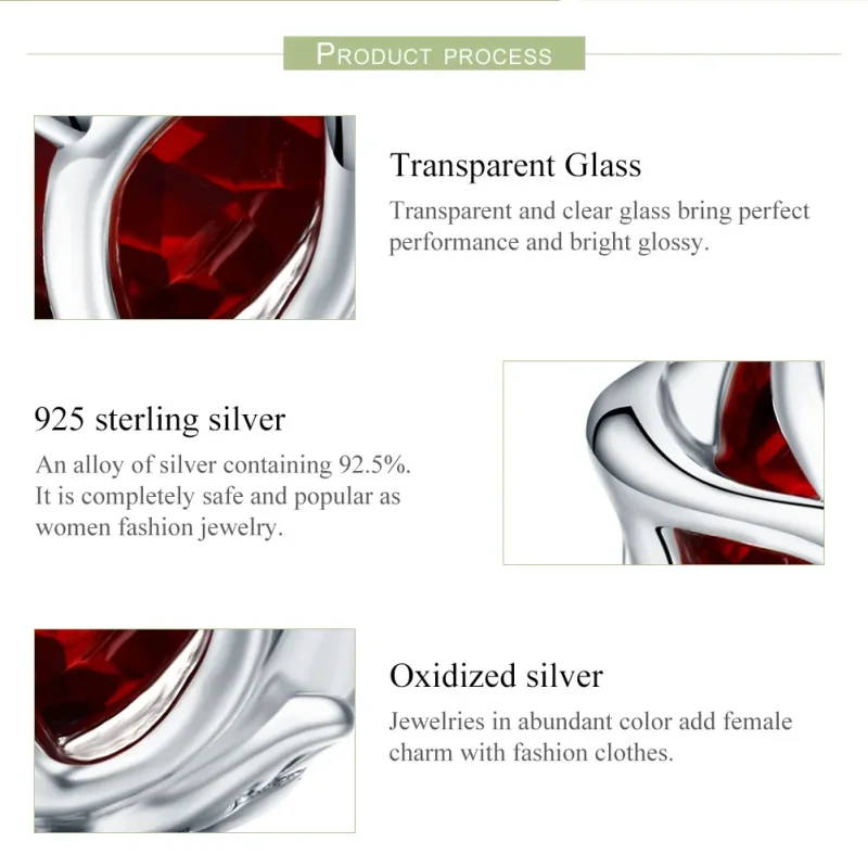 (image for) Pandora Style Silver Charm, Red Roses - SCC568 - View 7