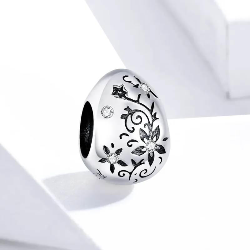 (image for) Pandora Style Silver Charm, Retro Easter Egg, Enamel - SCC1466 - View 2