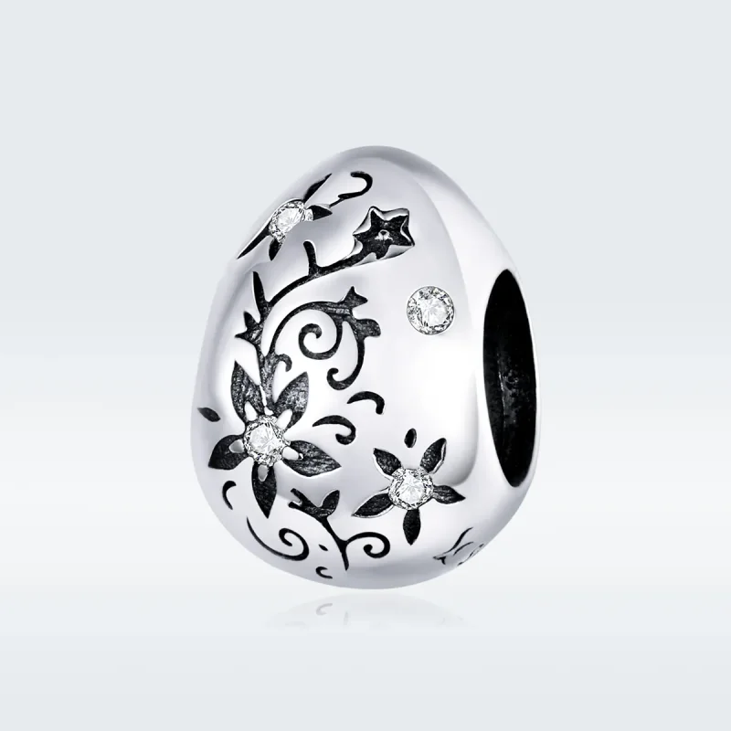 (image for) Pandora Style Silver Charm, Retro Easter Egg, Enamel - SCC1466 - View 5