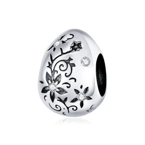 (image for) Pandora Style Silver Charm, Retro Easter Egg, Enamel - SCC1466