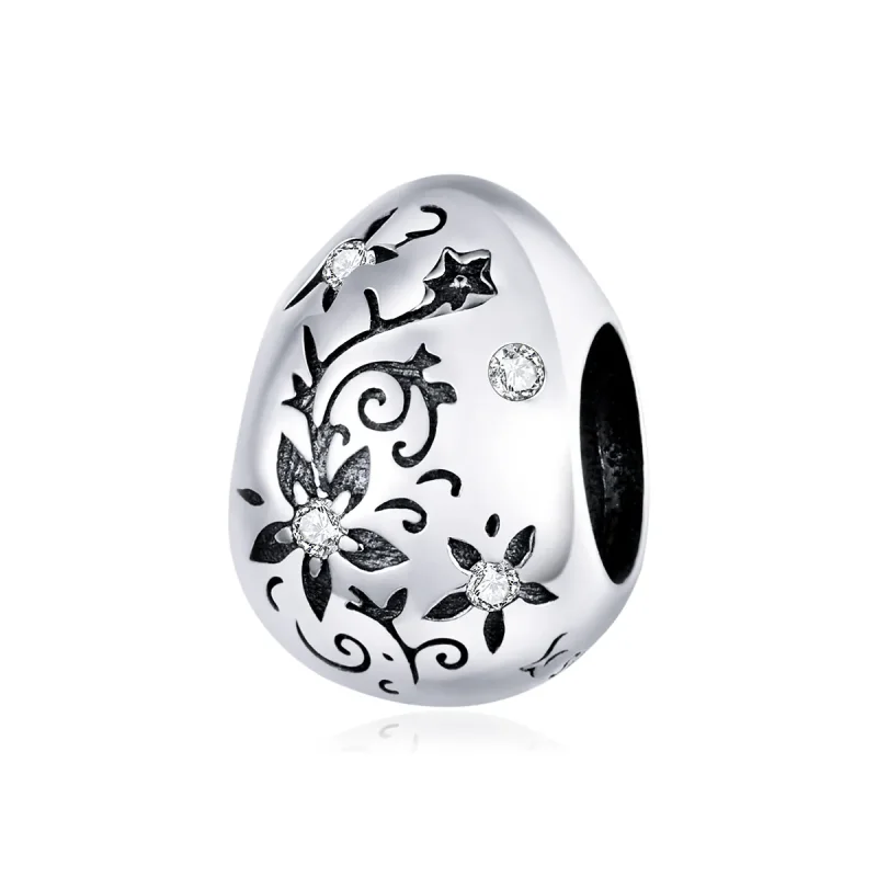 (image for) Pandora Style Silver Charm, Retro Easter Egg, Enamel - SCC1466 - Product Image
