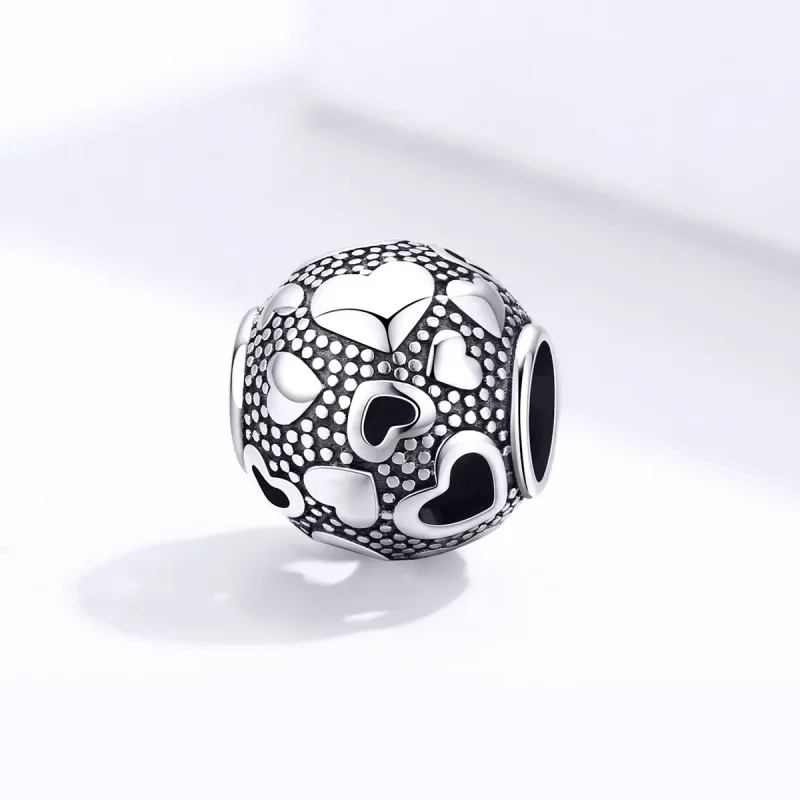 (image for) Pandora Style Silver Charm, Retro Heart - SCC1451 - View 2