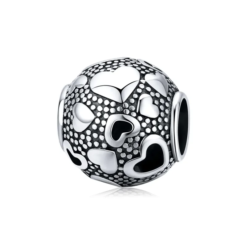 (image for) Pandora Style Silver Charm, Retro Heart - SCC1451 - Product Image