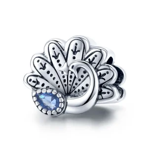 (image for) Pandora Style Silver Charm, Retro Peacock - SCC1558
