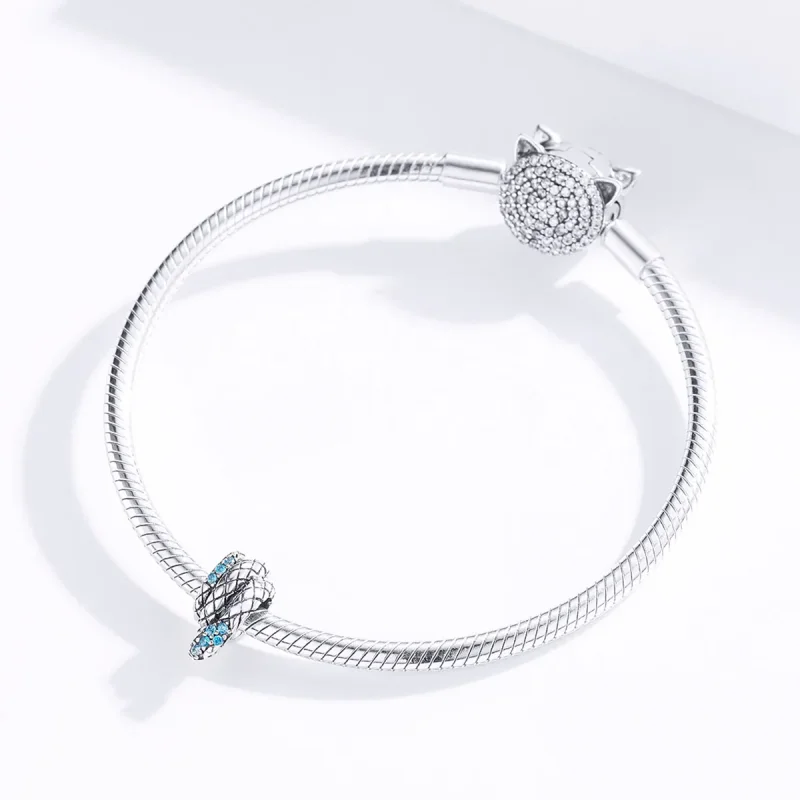 (image for) Pandora Style Silver Charm, Retro Snake - SCC1351 - View 2