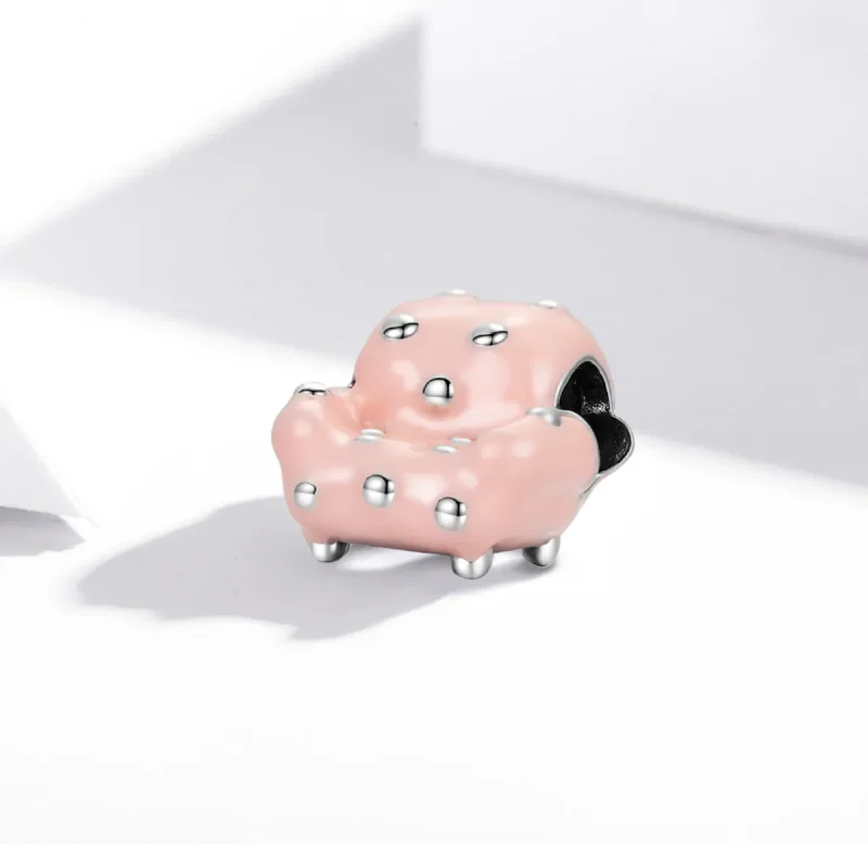 (image for) Pandora Style Silver Charm, Rivet Sofa, Pink Enamel - SCC1854 - View 2