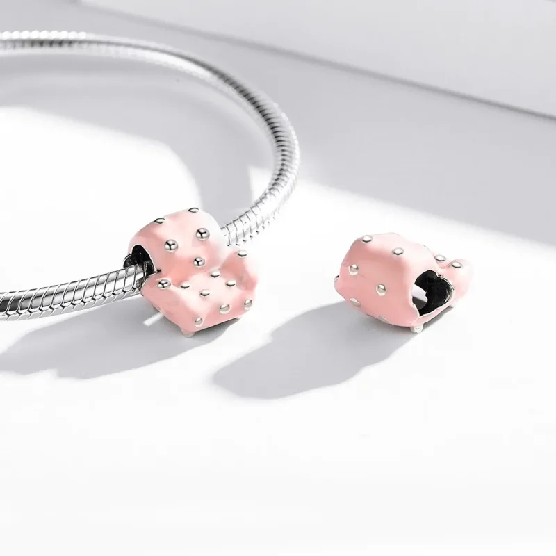 (image for) Pandora Style Silver Charm, Rivet Sofa, Pink Enamel - SCC1854 - View 4