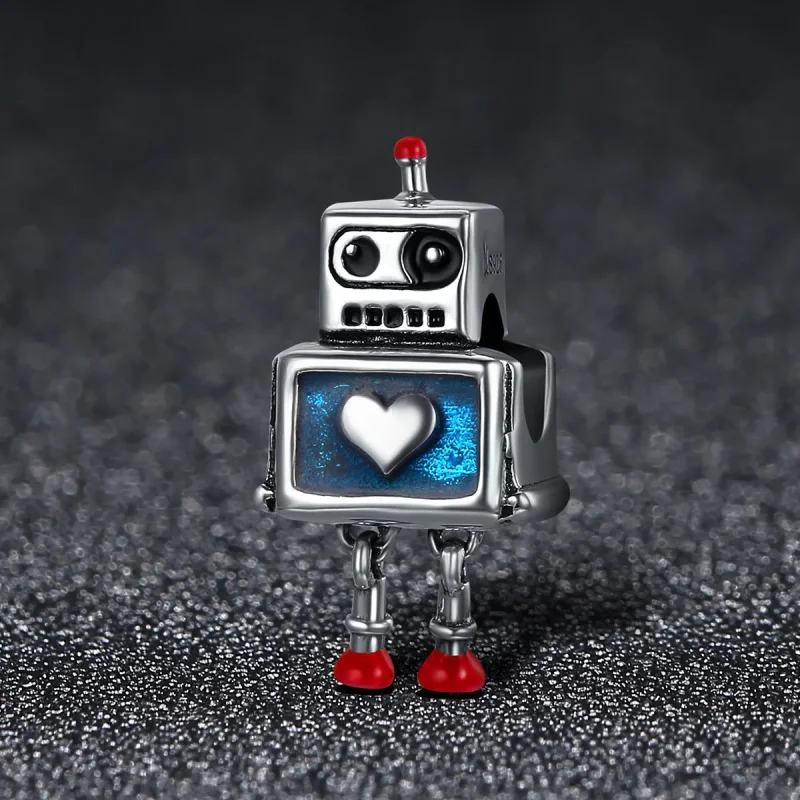 (image for) Pandora Style Silver Charm, Robot, Multicolor Enamel - SCC346 - View 2