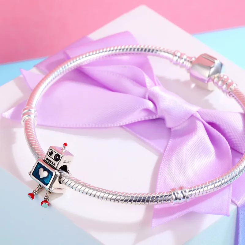 (image for) Pandora Style Silver Charm, Robot, Multicolor Enamel - SCC346 - View 4