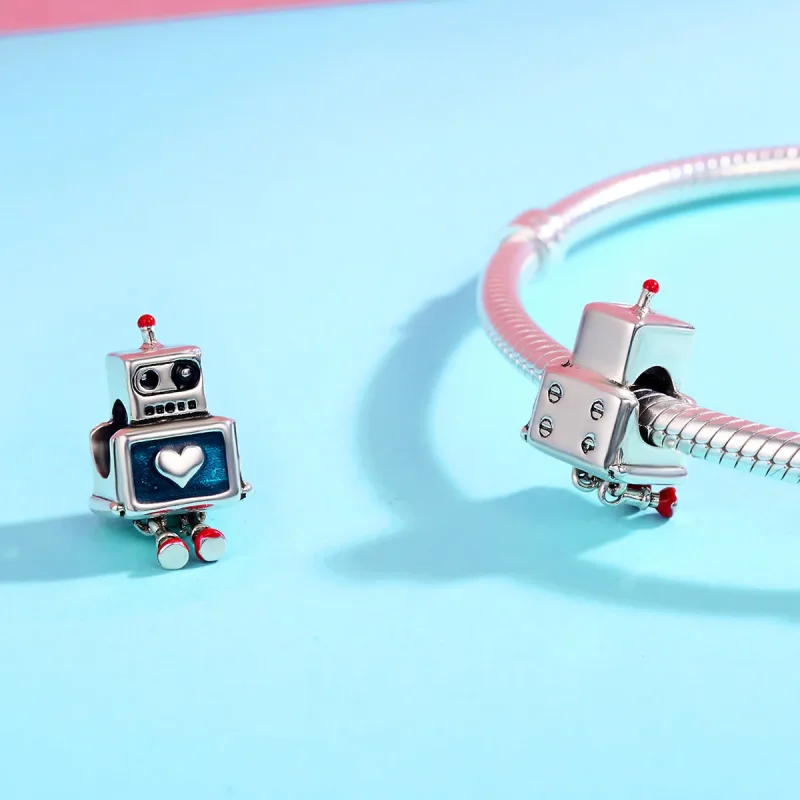 (image for) Pandora Style Silver Charm, Robot, Multicolor Enamel - SCC346 - View 5