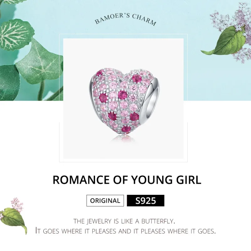 (image for) Pandora Style Silver Charm, Romance of Young Girl - BSC118 - View 6