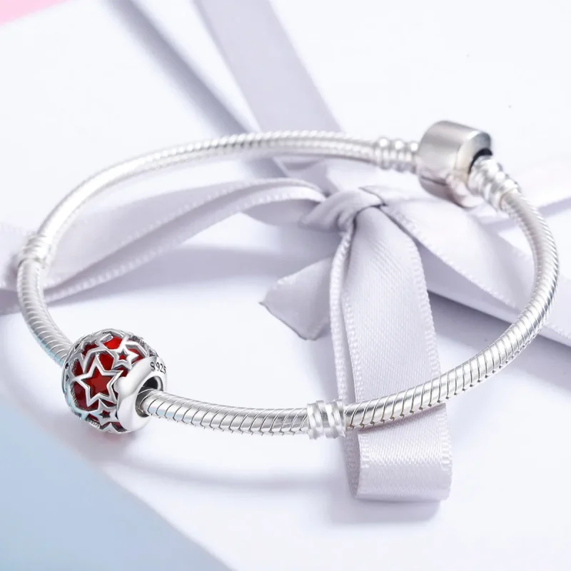 (image for) Pandora Style Silver Charm, Romantic Stars - SCC509 - View 4