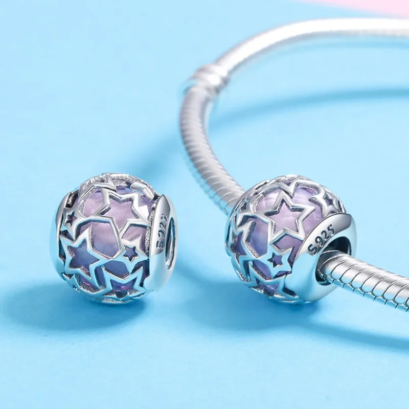 (image for) Pandora Style Silver Charm, Romantic Stars - SCC510 - View 5