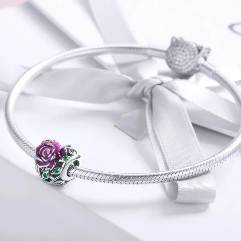 (image for) Pandora Style Silver Charm, Rose Heart, Multicolor Enamel - SCC927 - View 3