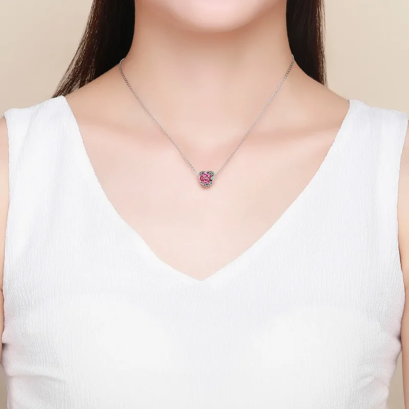 (image for) Pandora Style Silver Charm, Rose Heart, Multicolor Enamel - SCC927 - View 5