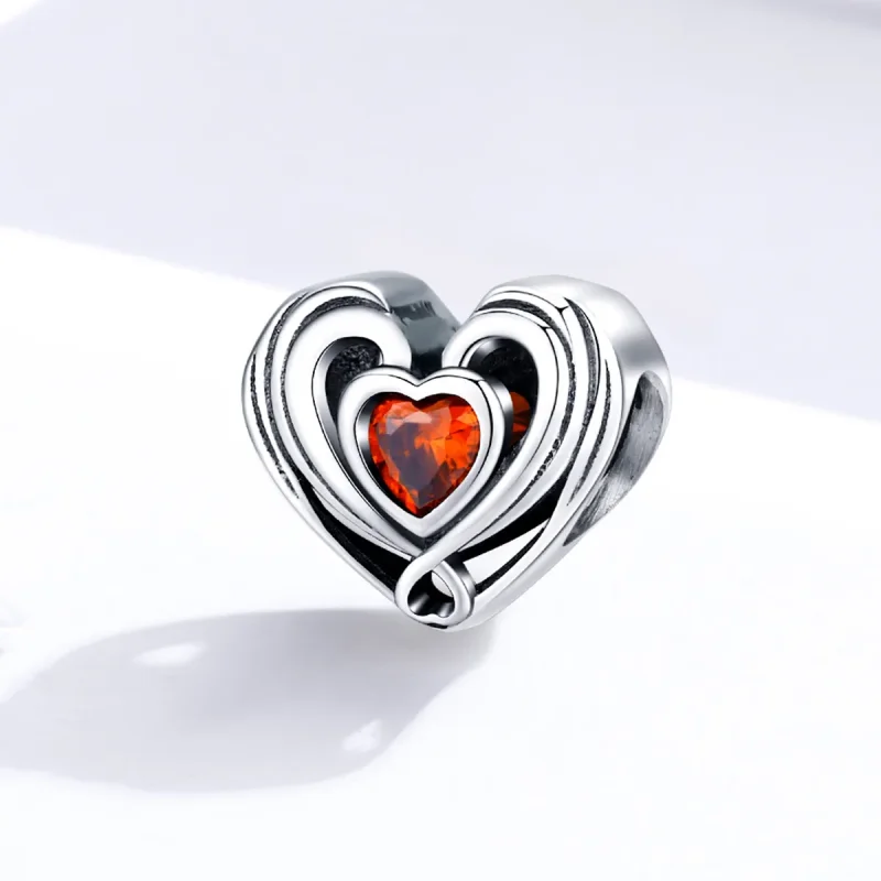 (image for) Pandora Style Silver Charm, Rugby Heart In Heart - SCC1472 - View 2
