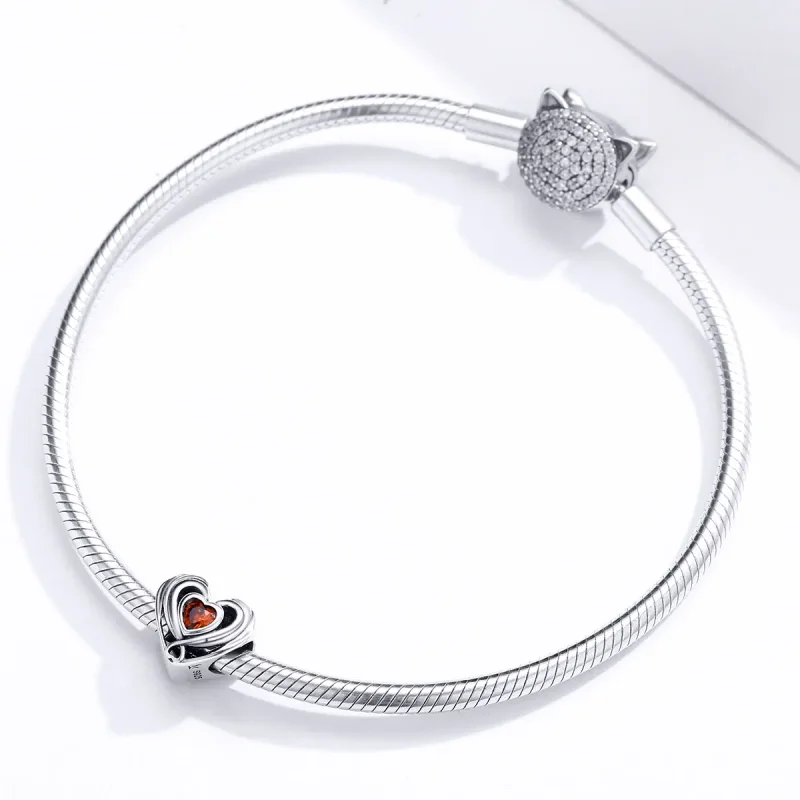 (image for) Pandora Style Silver Charm, Rugby Heart In Heart - SCC1472 - View 3