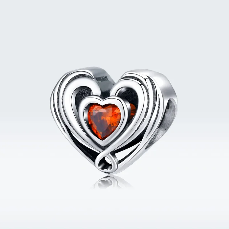 (image for) Pandora Style Silver Charm, Rugby Heart In Heart - SCC1472 - View 5