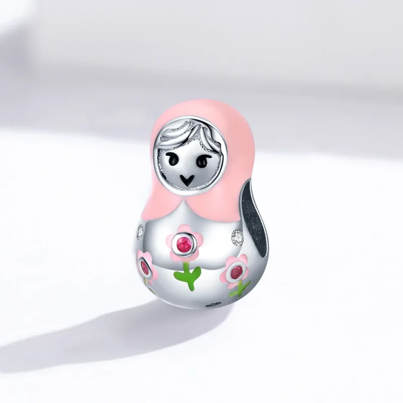 (image for) Pandora Style Silver Charm, Russian Dolls, Multicolor Enamel - SCC1435 - View 2