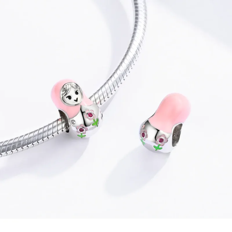 (image for) Pandora Style Silver Charm, Russian Dolls, Multicolor Enamel - SCC1435 - View 4