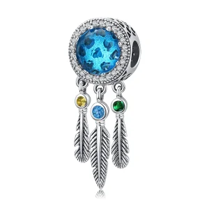 (image for) Pandora Style Silver Charm, Sapphire Dream Catcher - SCC1384