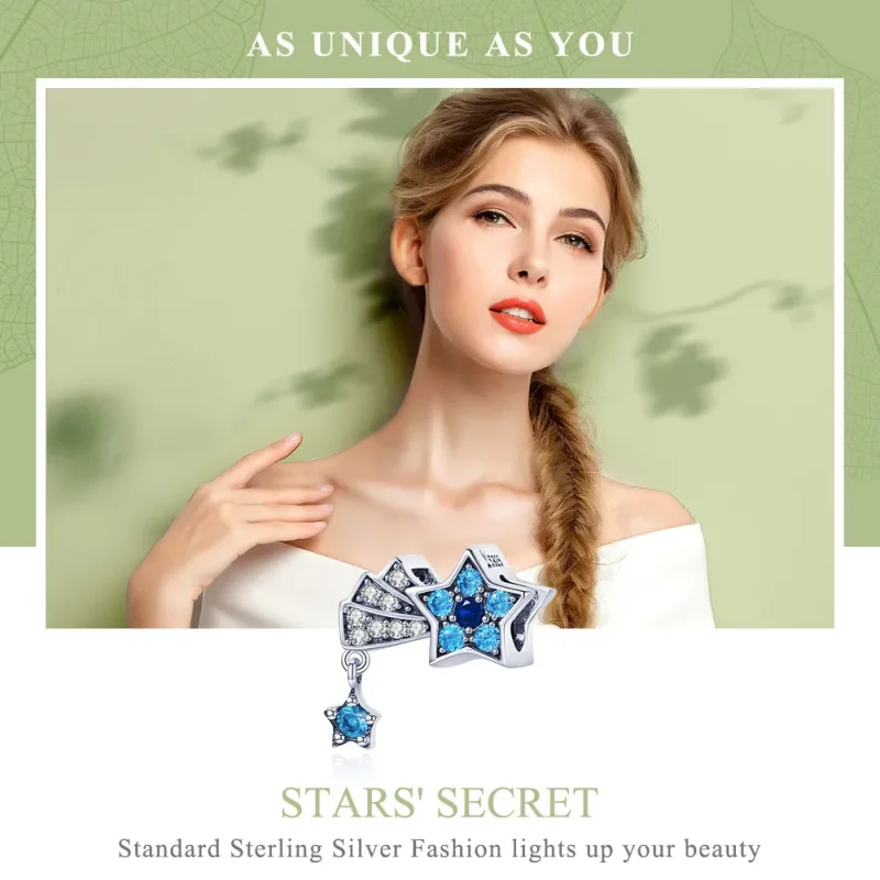 (image for) Pandora Style Silver Charm, Sapphire Jewellery Stars - SCC912 - View 6