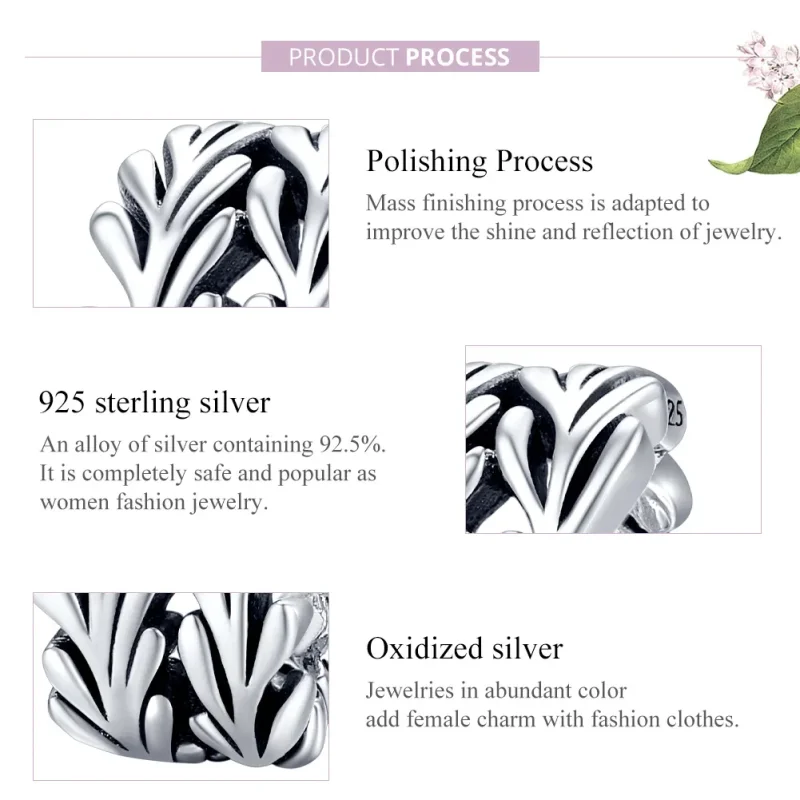(image for) Pandora Style Silver Charm, Seaweed - SCC1534 - View 8