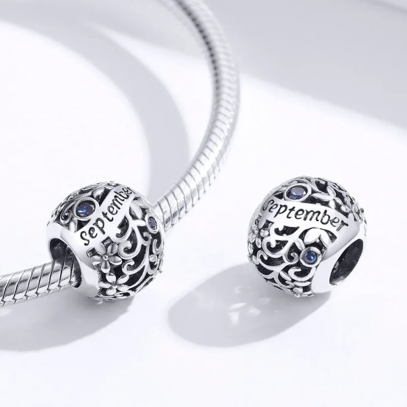 (image for) Pandora Style Silver Charm, September Birthstone - SCC1385-9 - View 2