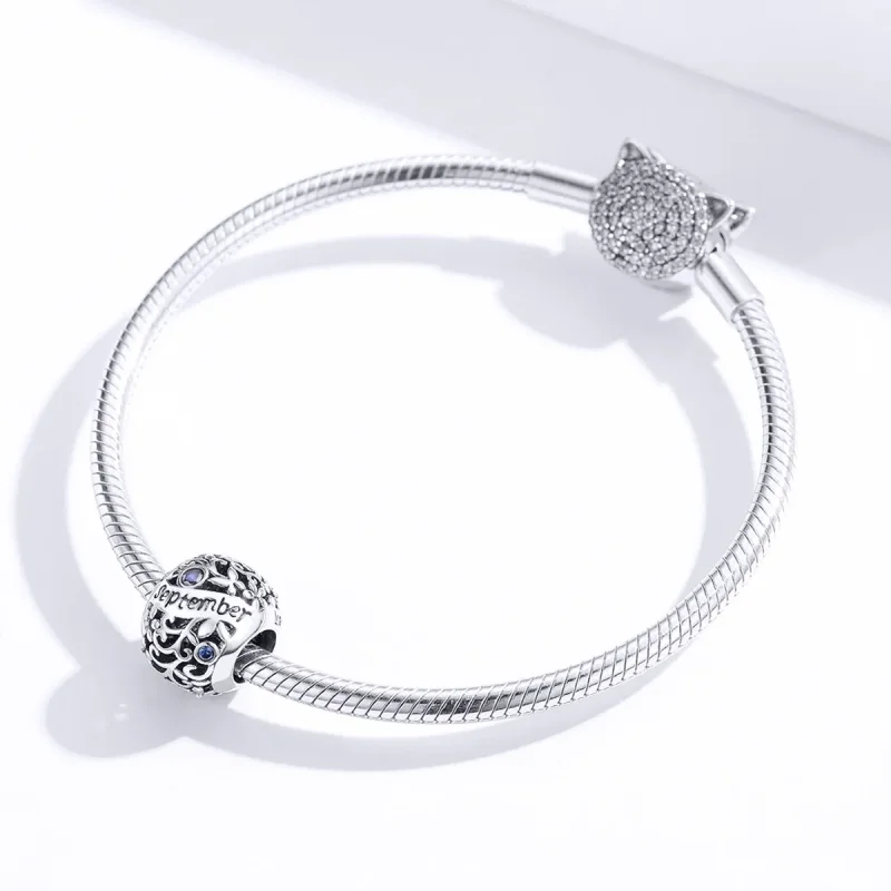 (image for) Pandora Style Silver Charm, September Birthstone - SCC1385-9 - View 3