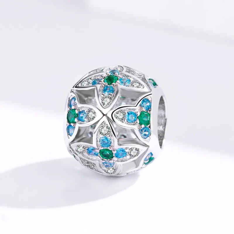 (image for) Pandora Style Silver Charm, Shamrock - BSC115 - View 2