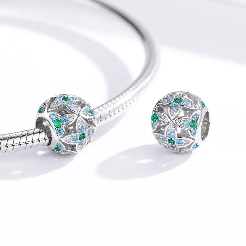 (image for) Pandora Style Silver Charm, Shamrock - BSC115 - View 4