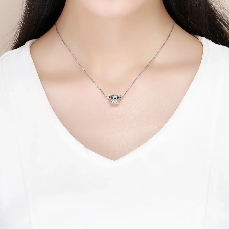 (image for) Pandora Style Silver Charm, Shar-Pei Dog, Black Enamel - SCC834 - View 5