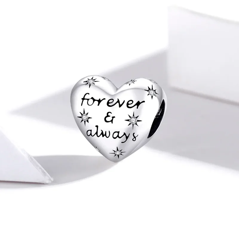 (image for) Pandora Style Silver Charm, Shining Heart - SCC1735 - View 2