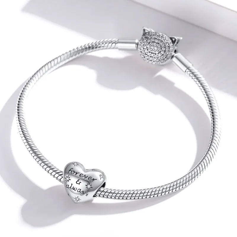 (image for) Pandora Style Silver Charm, Shining Heart - SCC1735 - View 3
