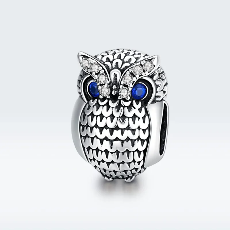 (image for) Pandora Style Silver Charm, Shining Owl - SCC1607 - View 5
