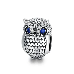 (image for) Pandora Style Silver Charm, Shining Owl - SCC1607