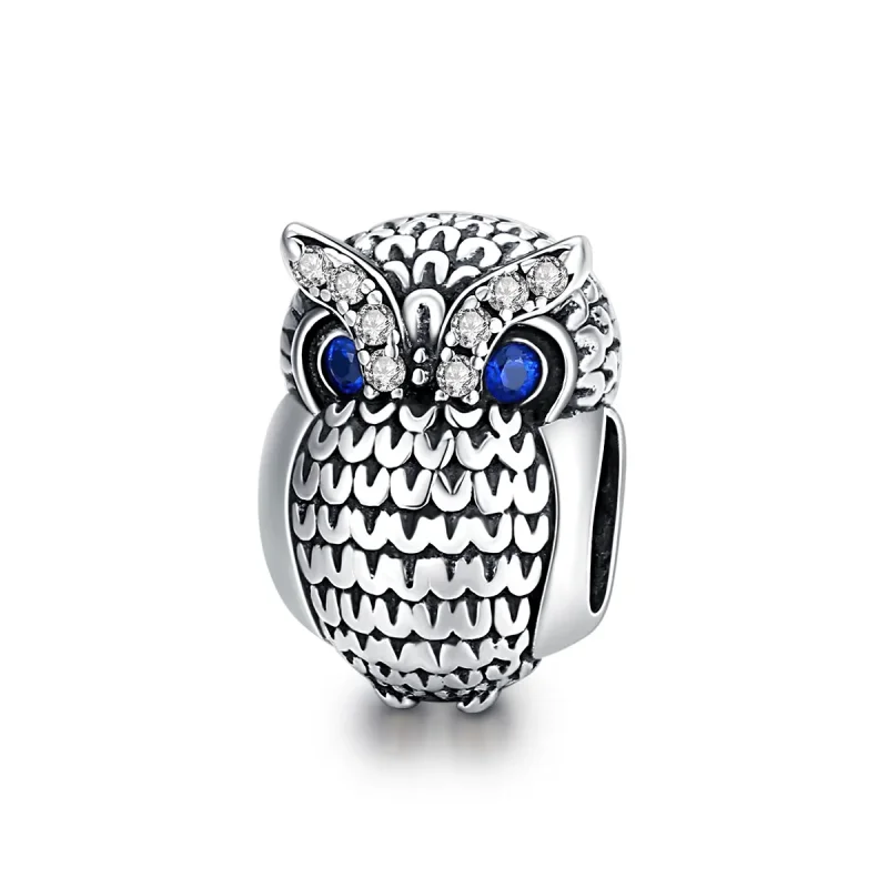 (image for) Pandora Style Silver Charm, Shining Owl - SCC1607 - Product Image