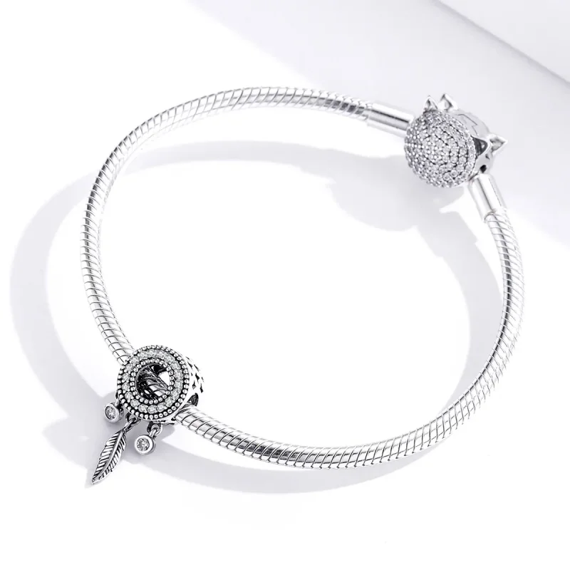 (image for) Pandora Style Silver Charm, Shiny Feather - SCC1550 - View 4