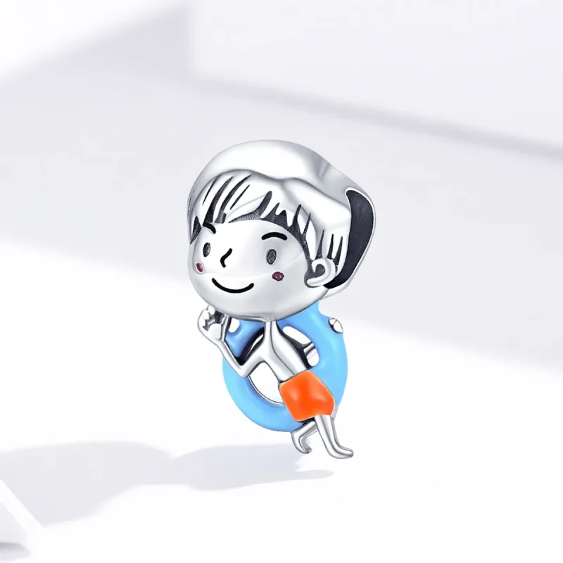 (image for) Pandora Style Silver Charm, Shunshine Baby Boy, Multicolor Enamel - SCC1526 - View 2