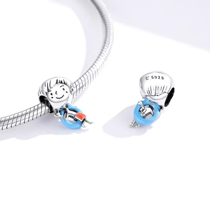 (image for) Pandora Style Silver Charm, Shunshine Baby Boy, Multicolor Enamel - SCC1526 - View 4