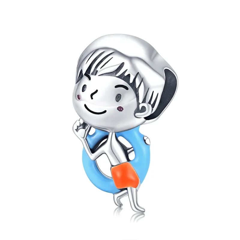 (image for) Pandora Style Silver Charm, Shunshine Baby Boy, Multicolor Enamel - SCC1526 - Product Image