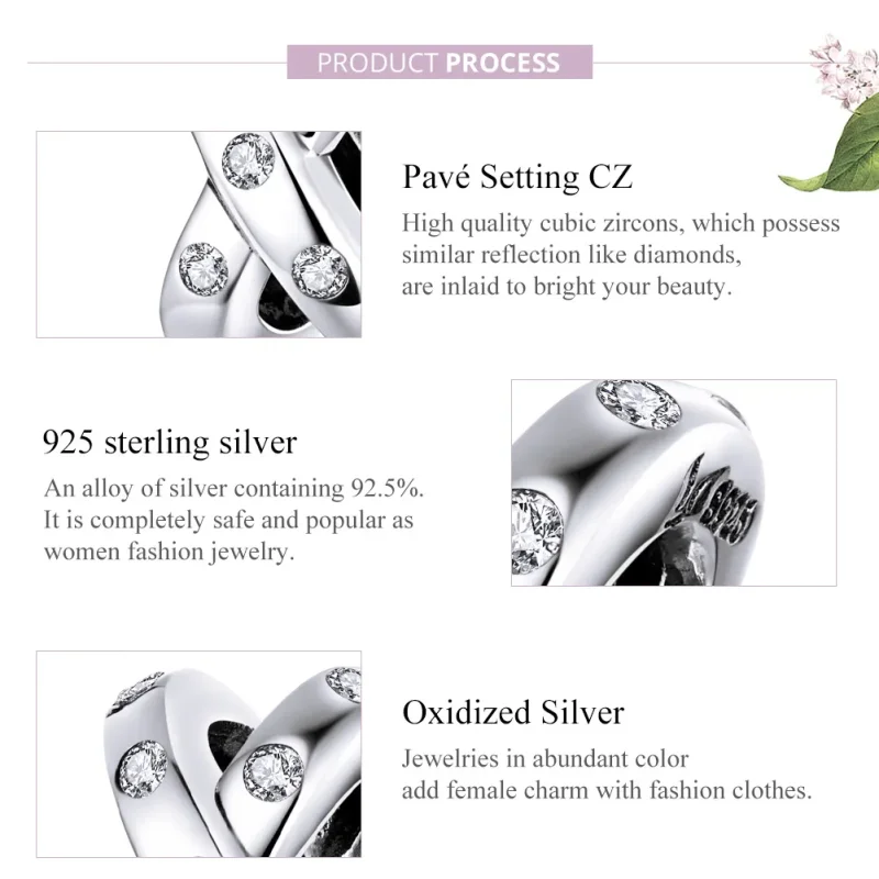 (image for) Pandora Style Silver Charm, Simple Geometry - SCC1515 - View 8