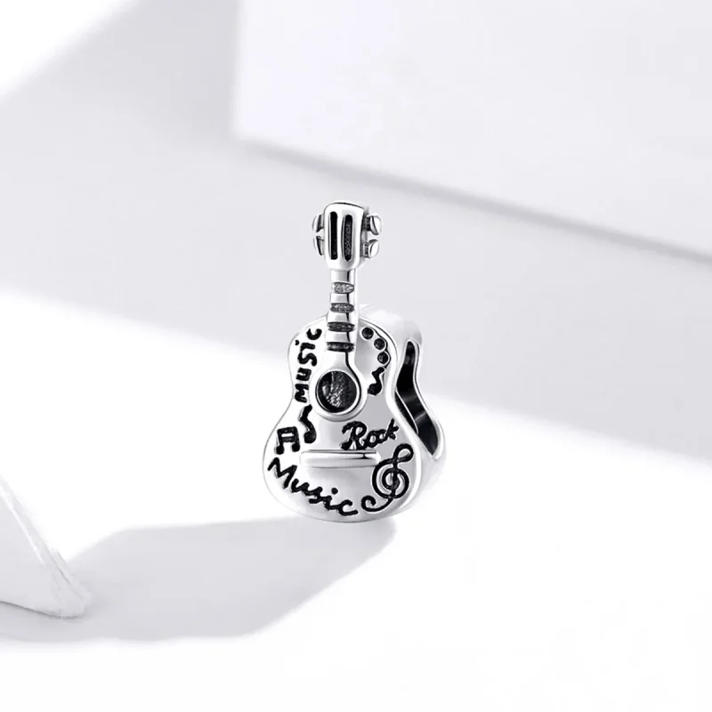 (image for) Pandora Style Silver Charm, Simple Guitar - SCC1708 - View 2