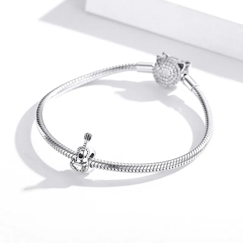 (image for) Pandora Style Silver Charm, Simple Guitar - SCC1708 - View 3