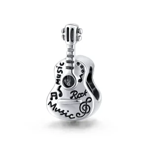 (image for) Pandora Style Silver Charm, Simple Guitar - SCC1708