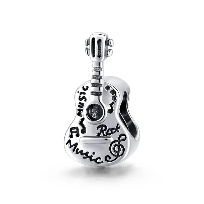 (image for) Pandora Style Silver Charm, Simple Guitar - SCC1708 - Product Image