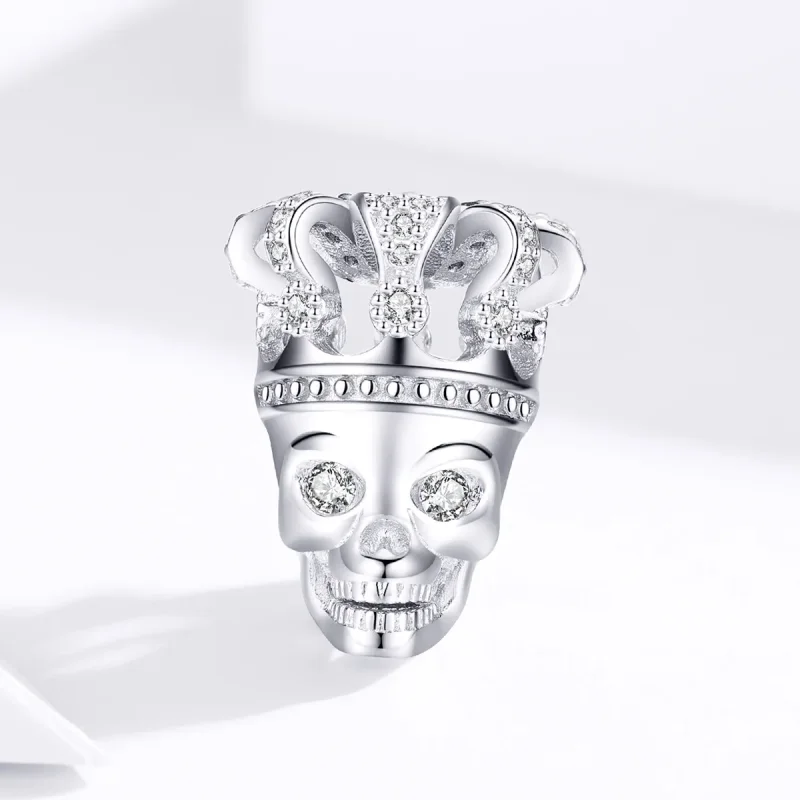 (image for) Pandora Style Silver Charm, Skull With Crown - SCC1361 - View 3