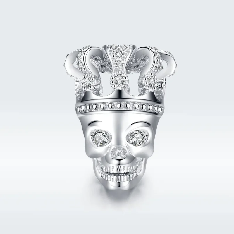 (image for) Pandora Style Silver Charm, Skull With Crown - SCC1361 - Product Image